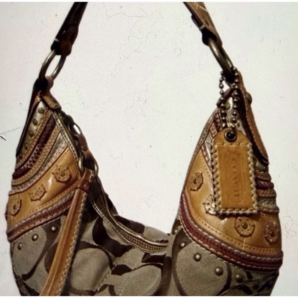 Coach Mia SoHo Large Hobo Patchwork Leather Canvas 2006 EUC - Picture 2 of 6